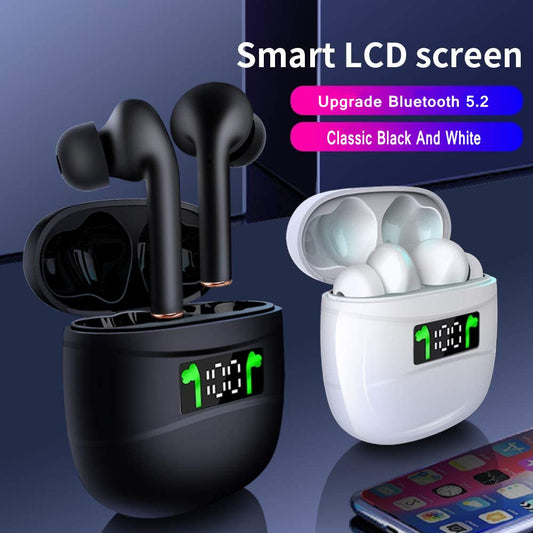 AirPulse™ LED Display Wireless Earbuds – Bluetooth 5.0 Hi-Fi Noise Cancelling Earphones